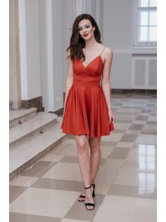 Zenina Mini - piros V kivágású mini ruha