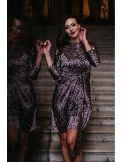 July – lila mintás mini ruha 