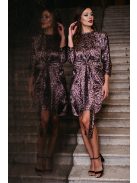 July – lila mintás mini ruha 