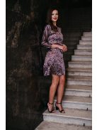 July – lila mintás mini ruha 