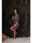 July – lila mintás mini ruha 