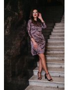 July – lila mintás mini ruha 