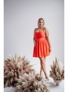   Madleine – Piros, elasztikus anyagú mini ruha pántos hátrésszel