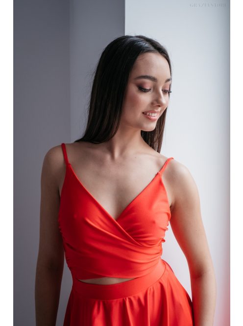 Yvone – elasztikus anyagú piros mini ruha 