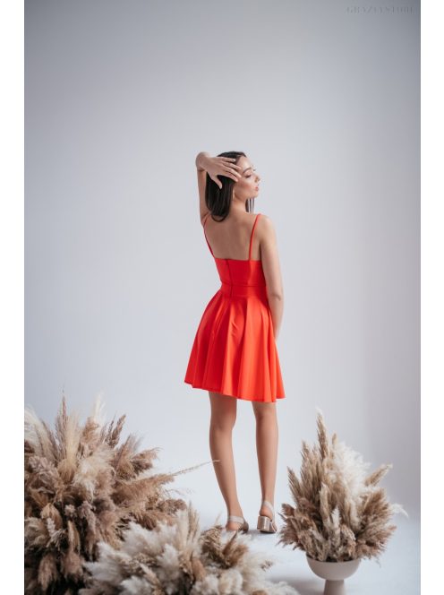 Yvone – elasztikus anyagú piros mini ruha 