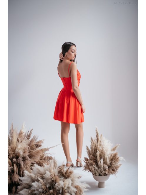 Yvone – elasztikus anyagú piros mini ruha 