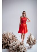 Kör mini szoknya - piros szatén