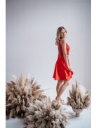 Kör mini szoknya - piros szatén