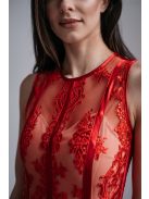 Alexa - csipke és szatén rátétes mini ruha 