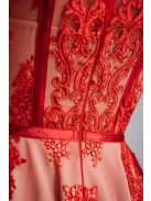 Alexa - csipke és szatén rátétes mini ruha 