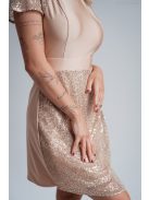 Roxana - pezsgő színű flitteres mini ruha 