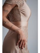 Roxana - pezsgő színű flitteres mini ruha 