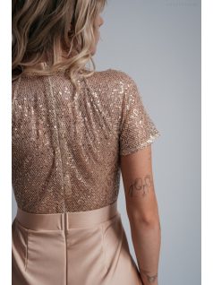 Roxana - pezsgő színű flitteres mini ruha 