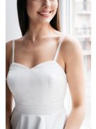 Dália – fehér szatén maxi furfangos hátrésszel