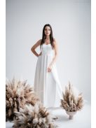 Dália – fehér szatén maxi furfangos hátrésszel
