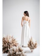 Dália – fehér szatén maxi furfangos hátrésszel