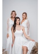 Dália – fehér szatén maxi furfangos hátrésszel