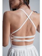 Madleine – fehér szatén maxi ruha hátán pántokkal 