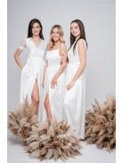 Madleine – fehér szatén maxi ruha hátán pántokkal 