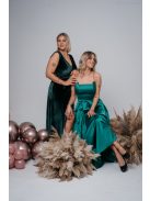 Heater – Sötétzöld ujjatlan bársony ruha, derekán övszerű dísszel