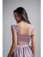 Rebeka – mályva színű szatén crop top 