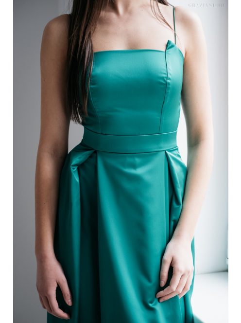 Imola - Zöld spagetti pántos maxi ruha 