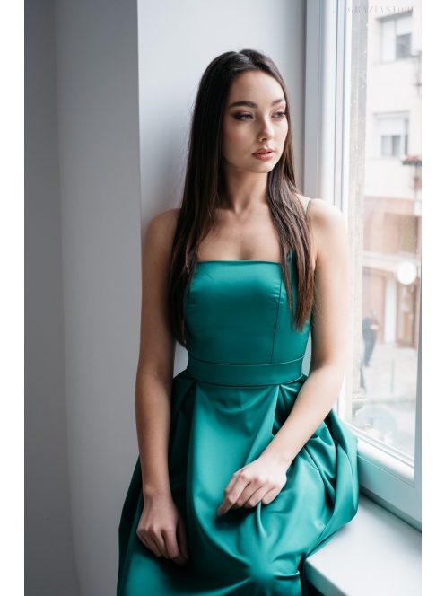 Imola - Zöld spagetti pántos maxi ruha 