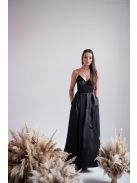 Zenina - Fekete V kivágású maxi ruha