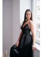 Zenina - Fekete V kivágású maxi ruha