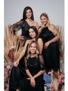 Zenina - Fekete V kivágású maxi ruha