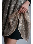 Leila - hosszú ujjú mini ruha csillámos körszoknyával 