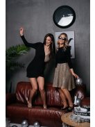 Leila - hosszú ujjú mini ruha csillámos körszoknyával 