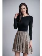 Leila - hosszú ujjú mini ruha csillámos körszoknyával 