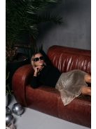 Leila - hosszú ujjú mini ruha csillámos körszoknyával 