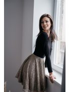 Leila - hosszú ujjú mini ruha csillámos körszoknyával 