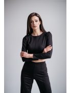 Egyszerű és elegáns hosszú ujjú, fekete crop-top.