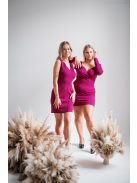 Mirella - hosszú ujjú magenta mini ruha 