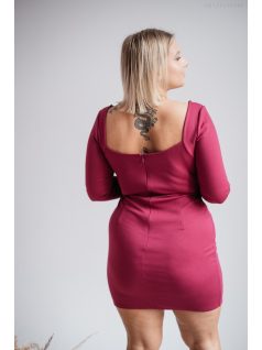 Mirella - hosszú ujjú magenta mini ruha 