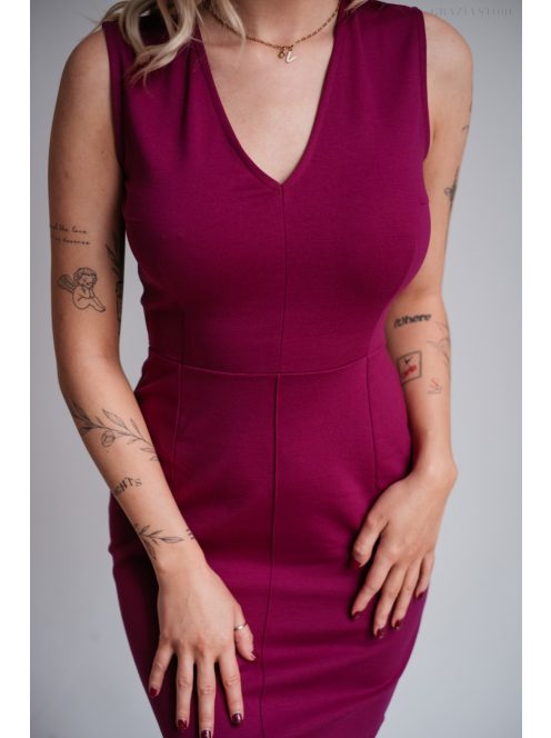 Kira - ujjatlan magenta színű mini ruha 