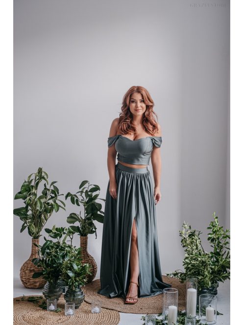 Stílusos Szív Kivágású Foresty Zöld Top - Elegancia és Kényelem