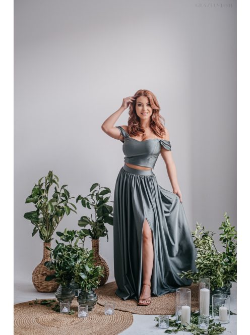 Stílusos Szív Kivágású Foresty Zöld Top - Elegancia és Kényelem