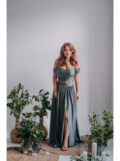 Rebeka - army színű elasztikus anyagú crop top 