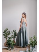 Zoe - army zöld színű maxi ruha elasztikus anyagból