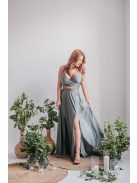 Yvonne - elasztikus anyagú maxi ruha keresztezett felsővel army színben