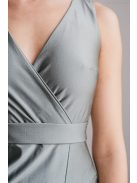 Zóra - átlapolt mellrészű maxi ruha army zöld színben