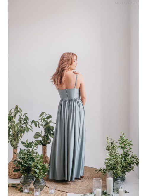 Foresty Zöld V Kivágású Maxi Ruha - Divatos Elegancia és Stílus