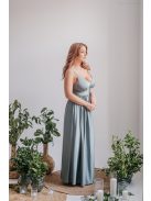Hanna - V kivágású foresty zöld maxi ruha elasztikus anyagból