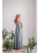 Hanna - V kivágású foresty zöld maxi ruha elasztikus anyagból