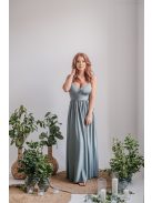 Hanna - V kivágású foresty zöld maxi ruha elasztikus anyagból