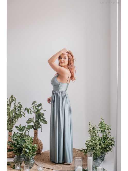 Foresty Zöld V Kivágású Maxi Ruha - Divatos Elegancia és Stílus